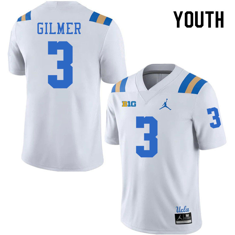 Youth #3 Kwazi Gilmer Big 10 Conference College Football Jerseys Stitched-White